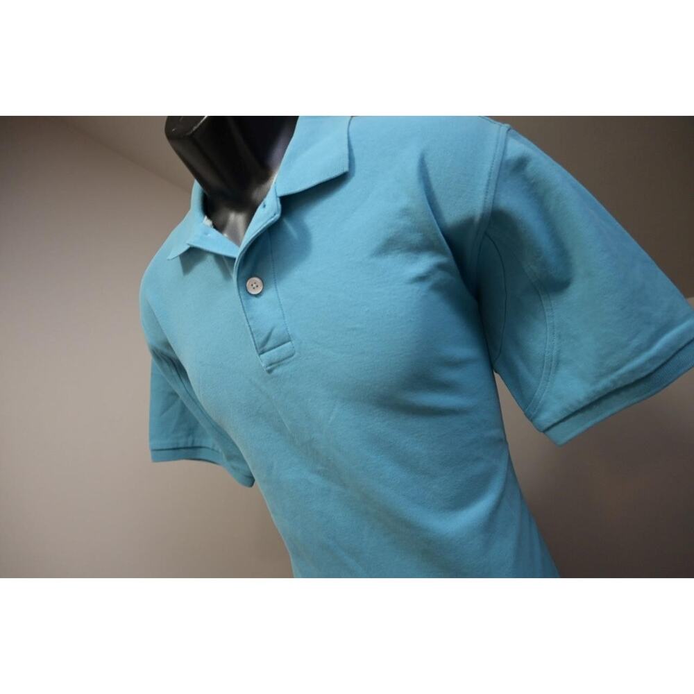 ORVIS Country Blue Short Sleeve Rugby Golf Polo Shirt Mens Size Medium